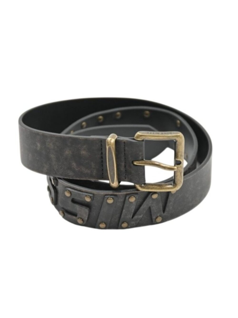 Miss Sixty Multi-Stud Genuine Leather Belt in Fuscous Brown